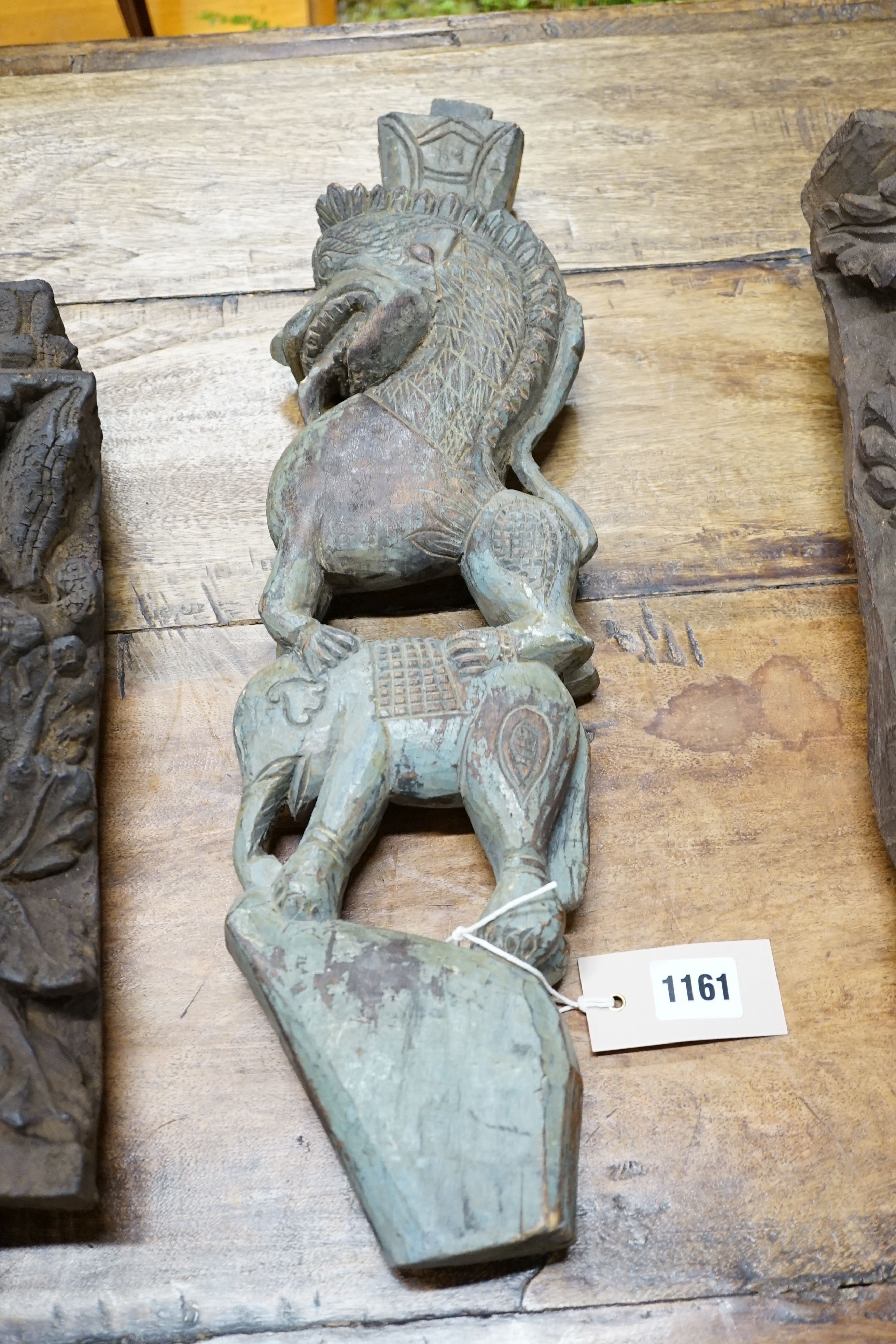 Three assorted Indian hardwood carvings, largest 48cm